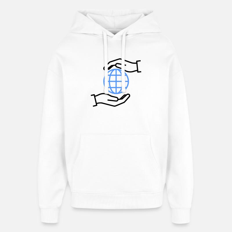 Globe Hands Out Global - Sweat à capuche unisexe Stanley/Stella Oversized - blanc