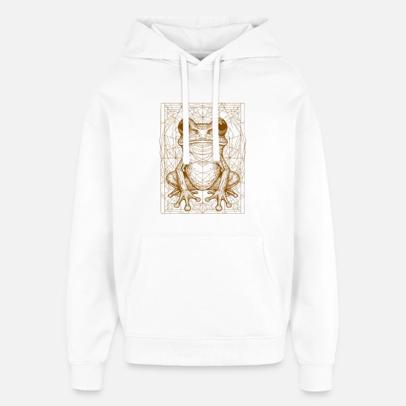Mandala géométrique de grenouille - Sweat à capuche unisexe Stanley/Stella Oversized - blanc