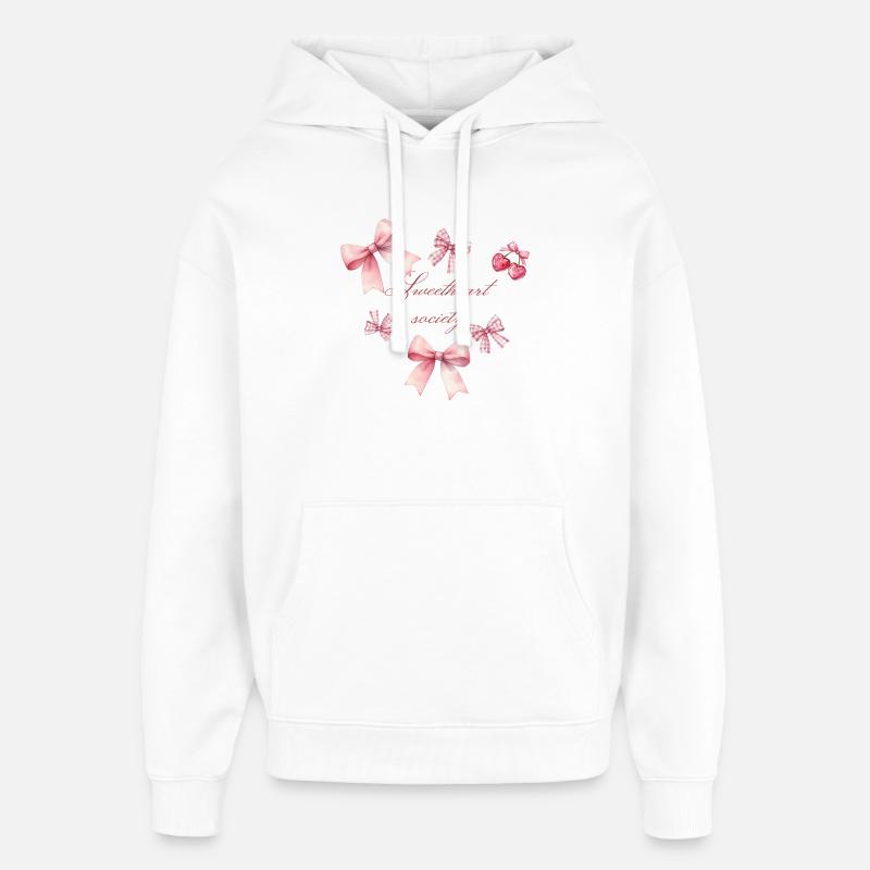 Boucles roses adaptées au cœur - Sweat à capuche unisexe Stanley/Stella Oversized - blanc