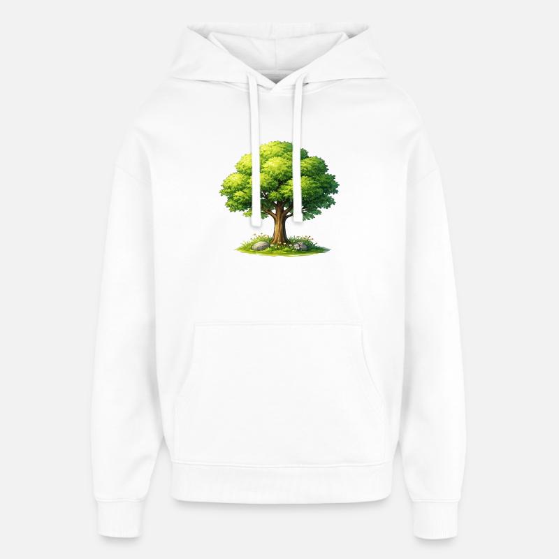 Arbre au soleil - Sweat à capuche unisexe Stanley/Stella Oversized - blanc