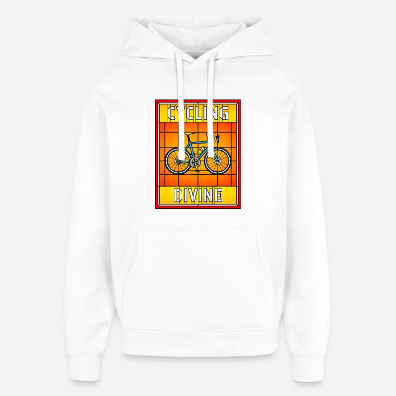 Vélo en vitrail Cycling Divine - Sweat à capuche unisexe Stanley/Stella Oversized - blanc