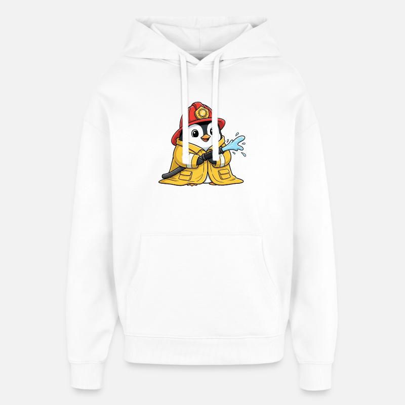 Pompier bénévole Chub Penguin - Sweat à capuche unisexe Stanley/Stella Oversized - blanc