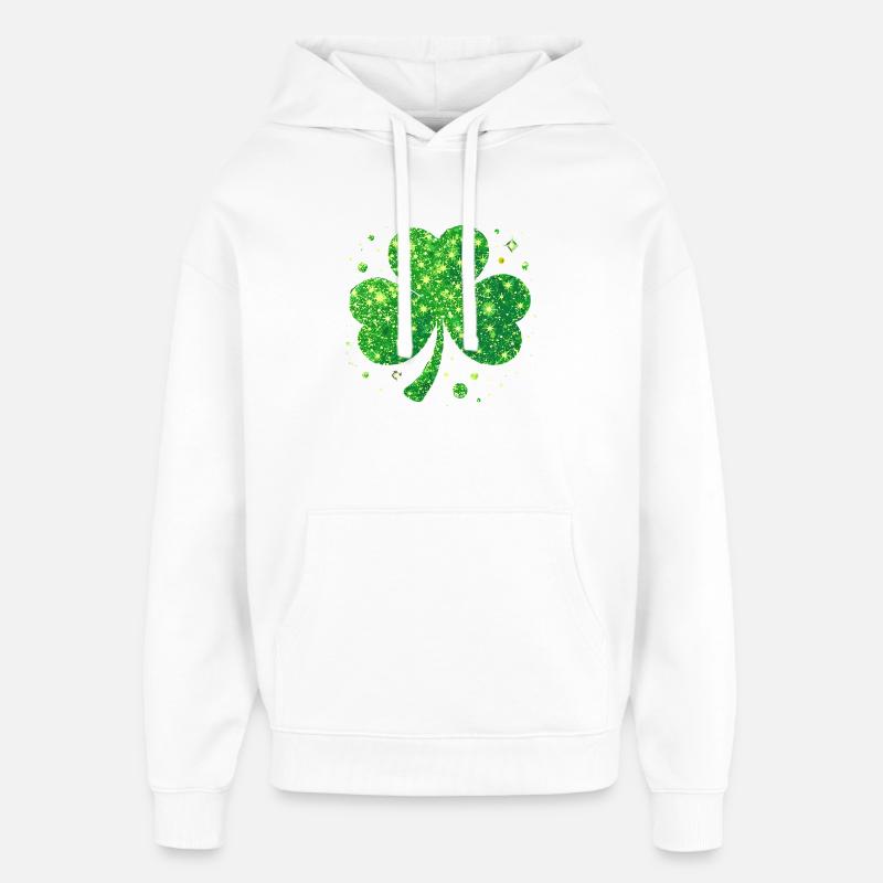 Fête de la Saint-Patrick Trèfle Lucky - Sweat à capuche unisexe Stanley/Stella Oversized - blanc