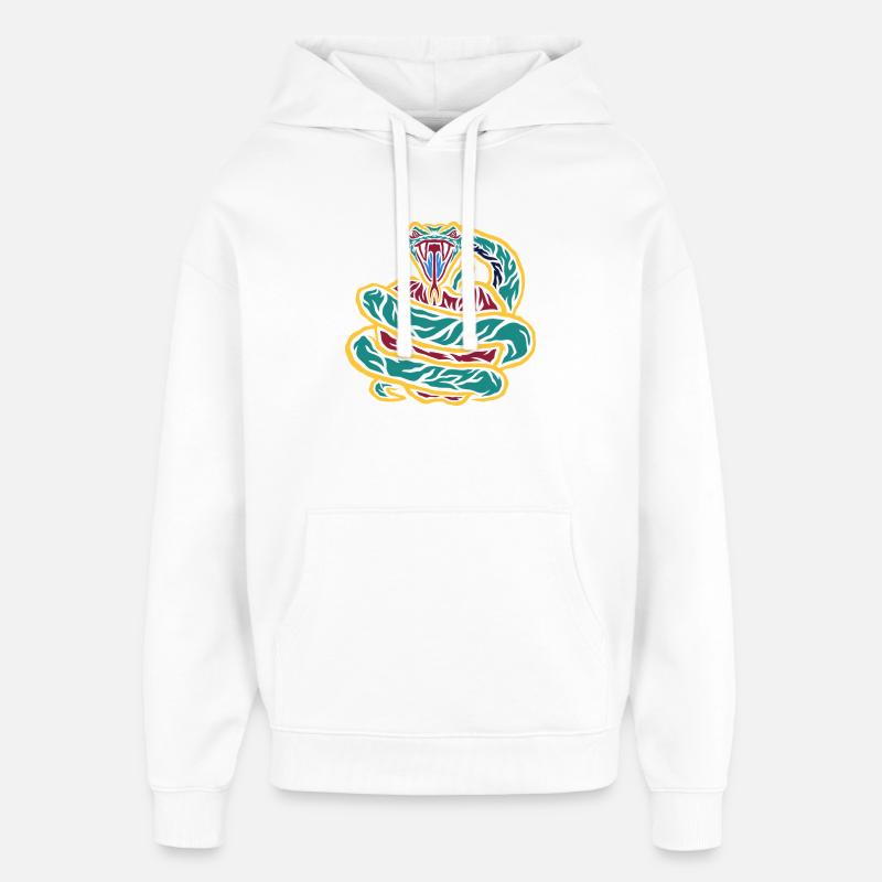 Néon serpent enroulé - Sweat à capuche unisexe Stanley/Stella Oversized - blanc