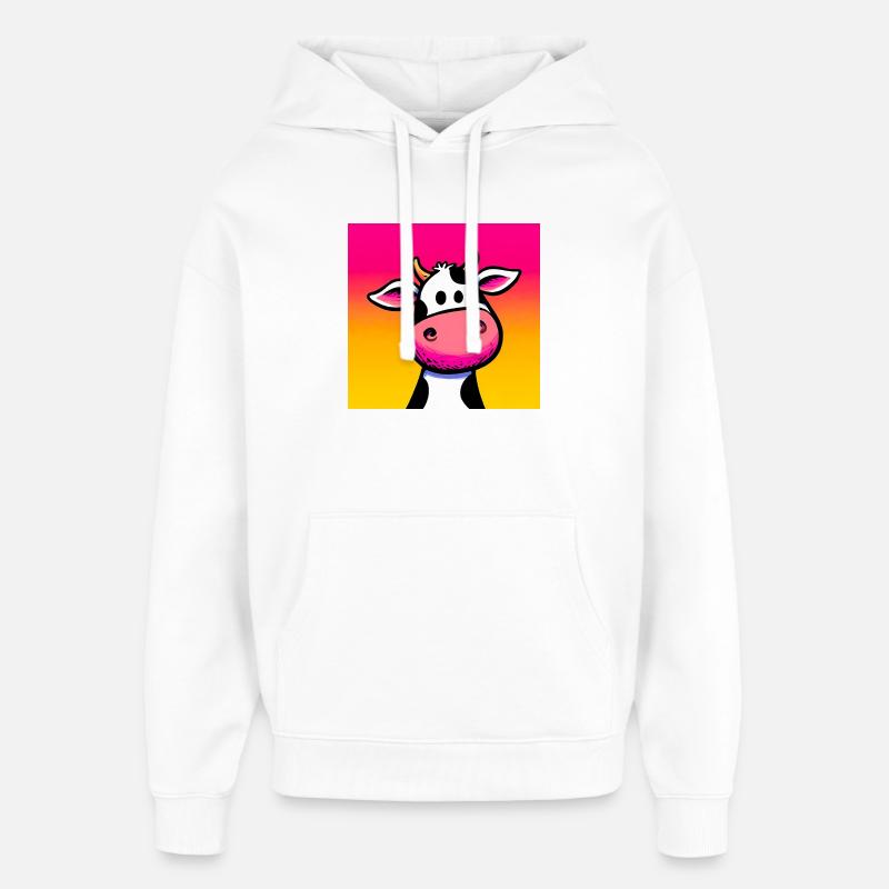 vache - Sweat à capuche unisexe Stanley/Stella Oversized - blanc