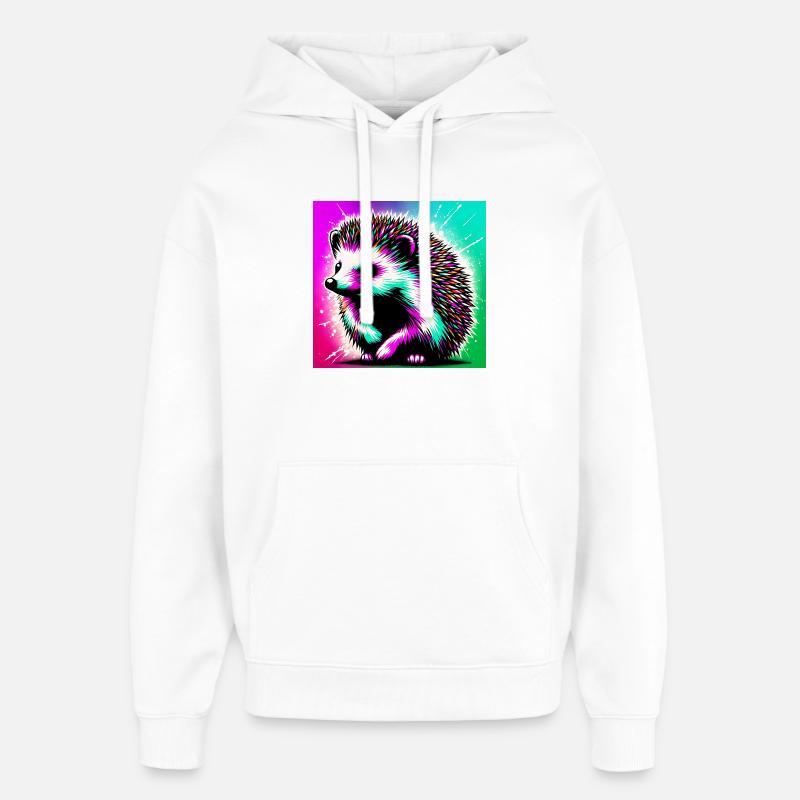 hérisson - Sweat à capuche unisexe Stanley/Stella Oversized - blanc