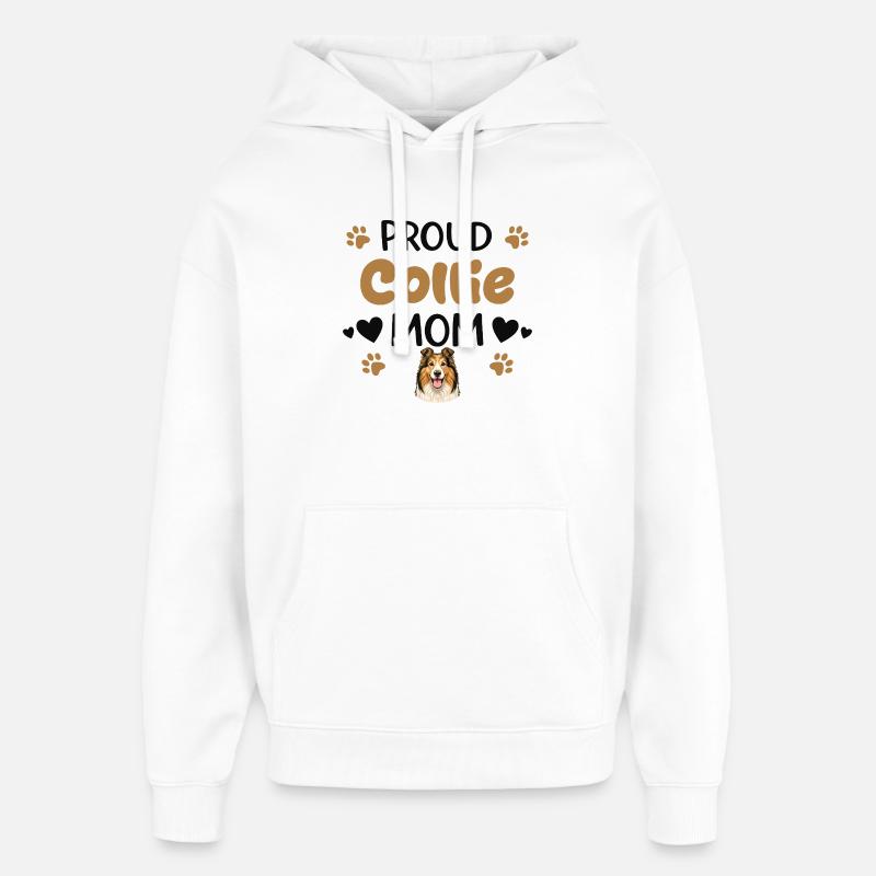 Stolze Collie Mutter, Collie - Oversized Unisex Hoodie von Stanley/Stella - Weiß