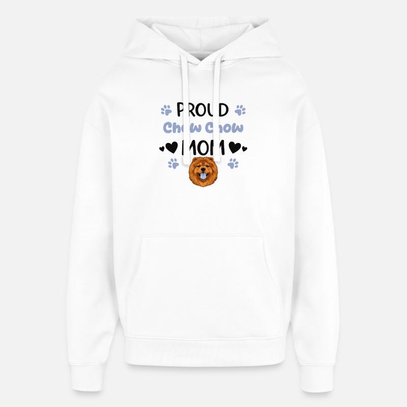Fière Mère Chow, Chow-chow - Sweat à capuche unisexe Stanley/Stella Oversized - blanc