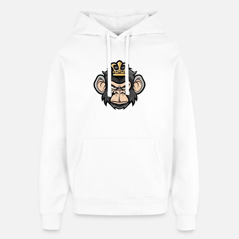 Couronne de tête de singe - Sweat à capuche unisexe Stanley/Stella Oversized - blanc