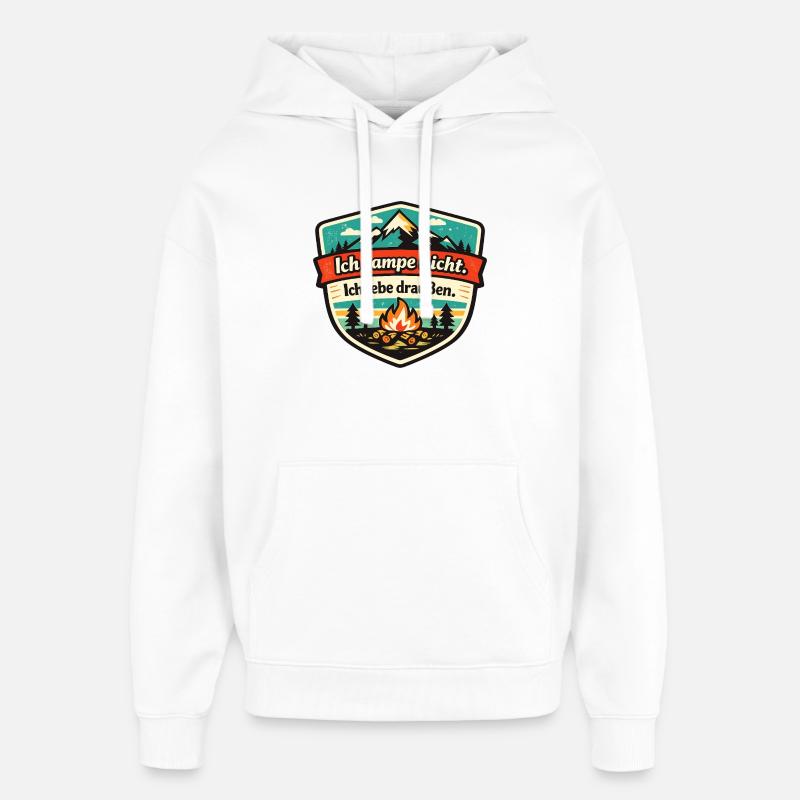 Camping-car, van, camping-car, lune - Sweat à capuche unisexe Stanley/Stella Oversized - blanc
