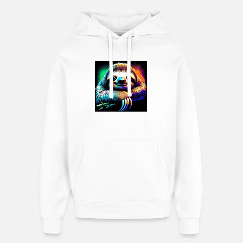 Faultier - Oversized Unisex Hoodie von Stanley/Stella - Weiß