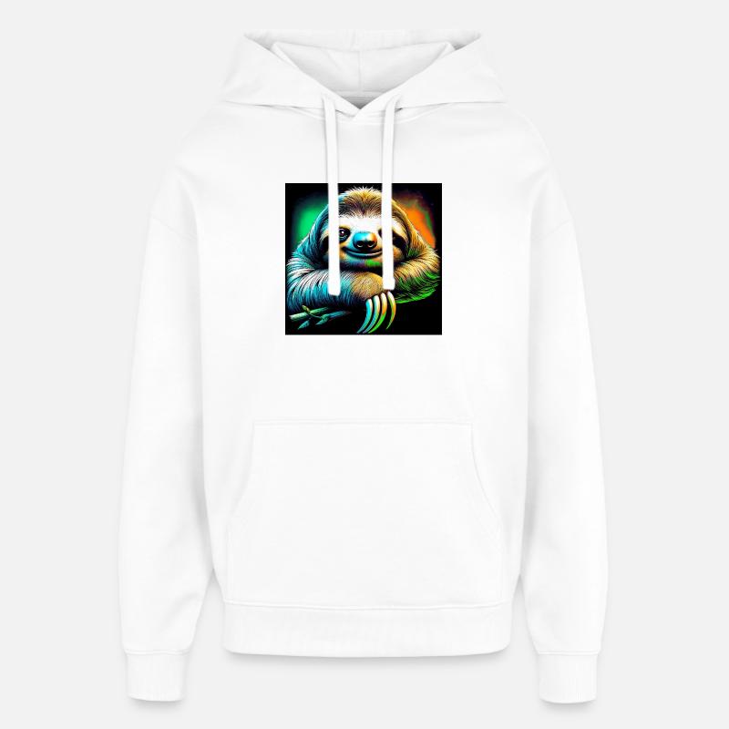 Faultier - Oversized Unisex Hoodie von Stanley/Stella - Weiß