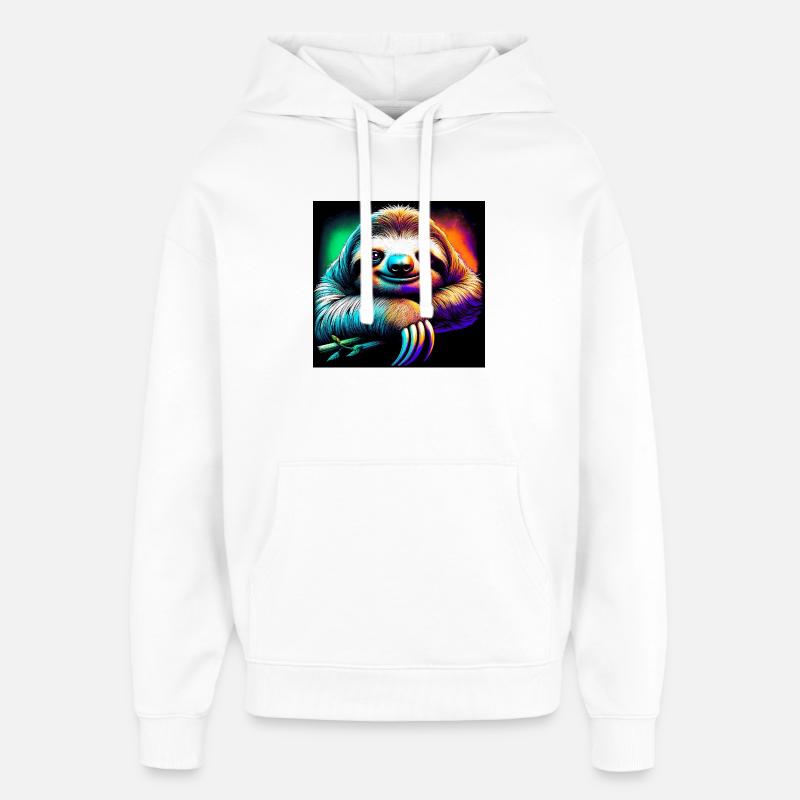 Faultier - Oversized Unisex Hoodie von Stanley/Stella - Weiß