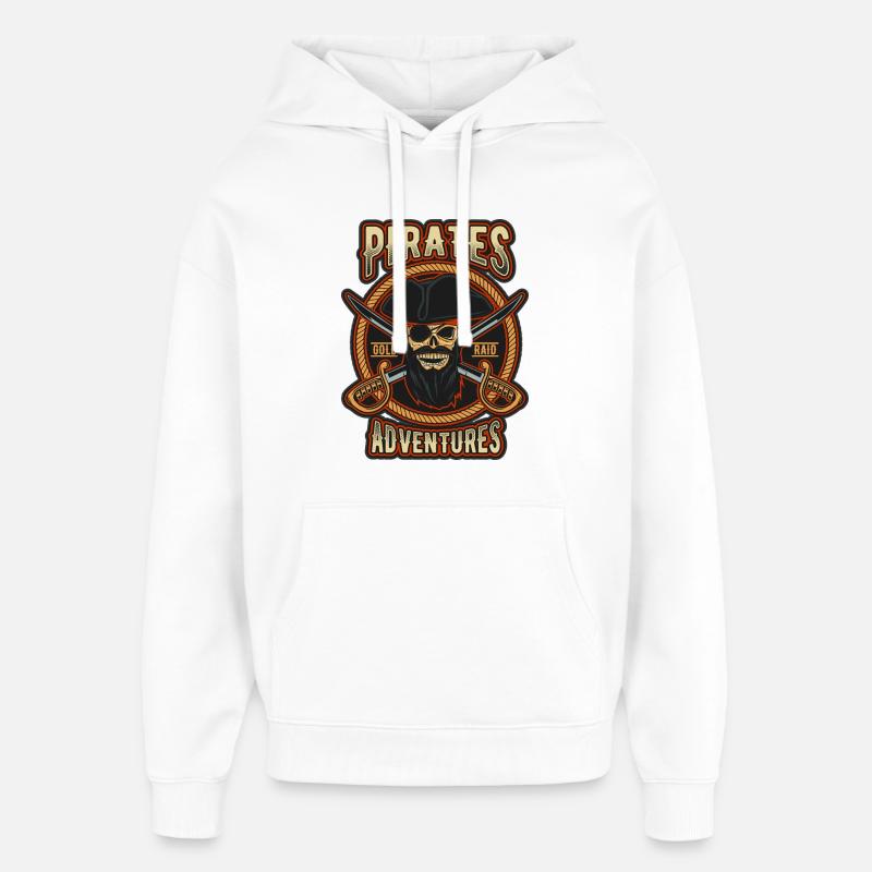 Pirate Gold Raid-Patch - Oversized Unisex Hoodie von Stanley/Stella - Weiß