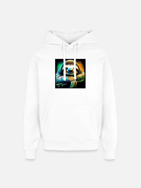 Faultier - Oversized Unisex Hoodie von Stanley/Stella - Weiß