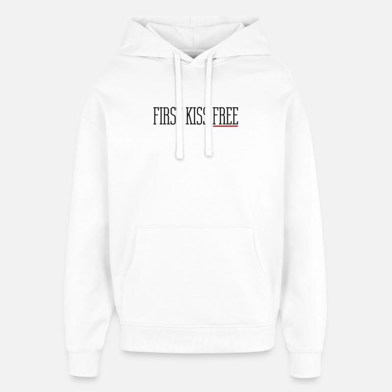PREMIER BAISER GRATUIT - Sweat à capuche unisexe Stanley/Stella Oversized - blanc