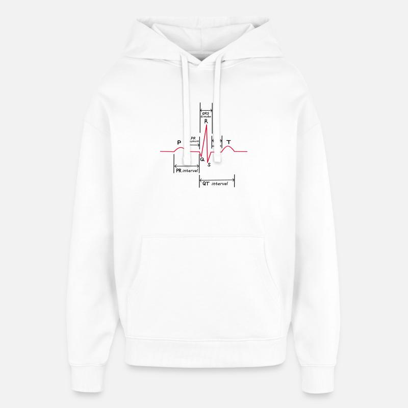 ECG - Oversized Unisex Hoodie von Stanley/Stella - Weiß