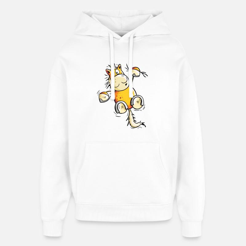 Drôle Cheval - Sweat à capuche unisexe Stanley/Stella Oversized - blanc