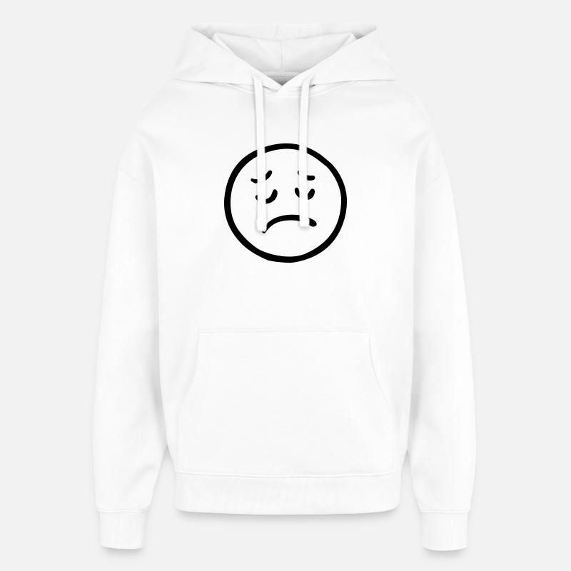 Visage triste avec un regard pensif - Sweat à capuche unisexe Stanley/Stella Oversized - blanc