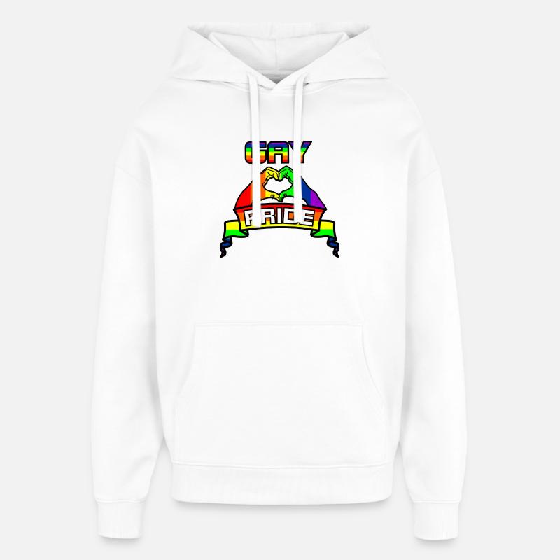 Regenbogen Gay Pride Logo 4 - Oversized Unisex Hoodie von Stanley/Stella - Weiß