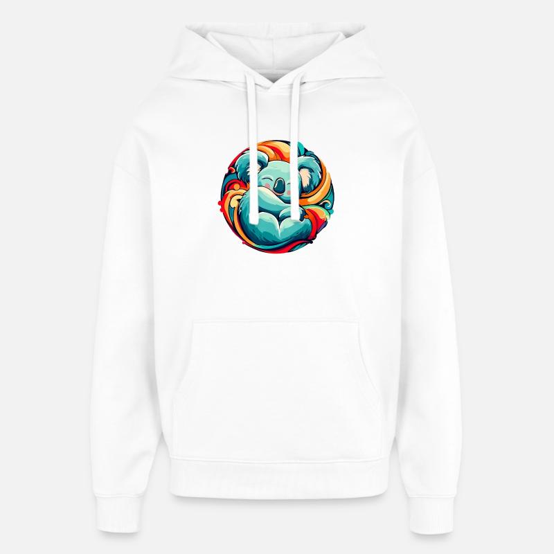 Koala dort - Sweat à capuche unisexe Stanley/Stella Oversized - blanc