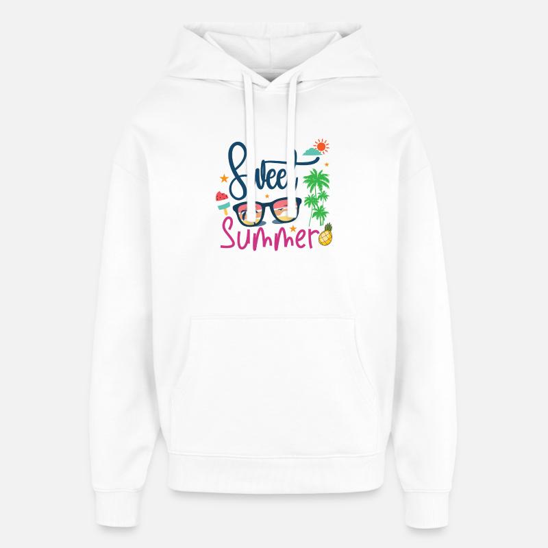 Doux été - Sweat à capuche unisexe Stanley/Stella Oversized - blanc