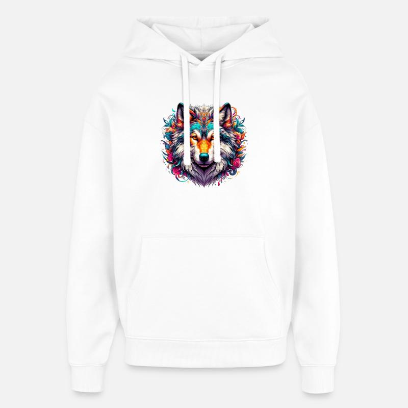 Loup - Sweat à capuche unisexe Stanley/Stella Oversized - blanc