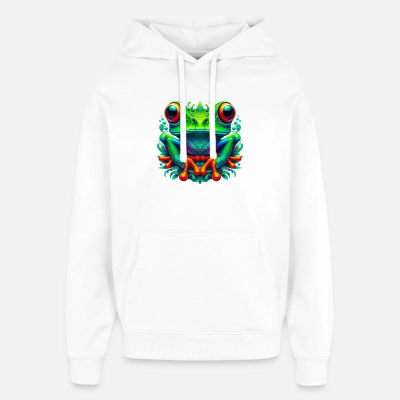 Frosch - Oversized Unisex Hoodie von Stanley/Stella - Weiß