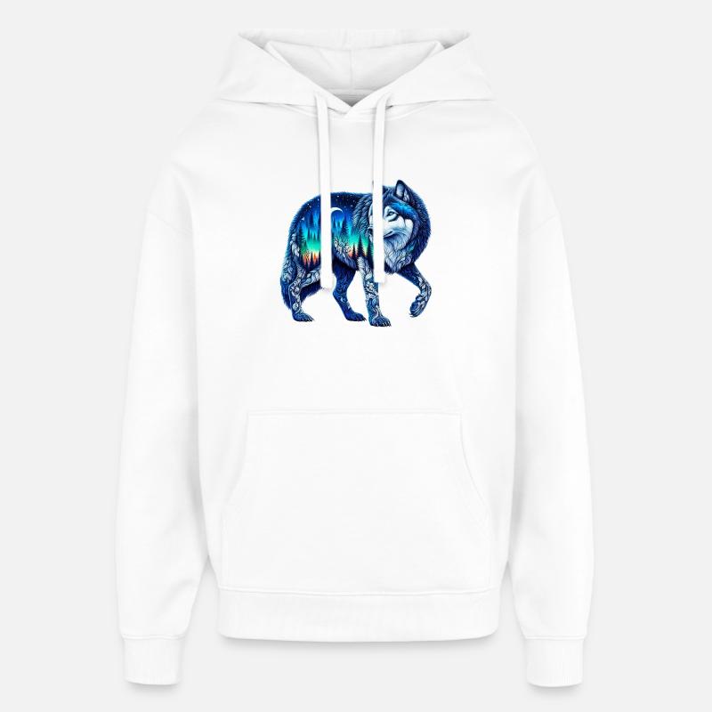 Wolf - Oversized Unisex Hoodie by Stanley/Stella - white