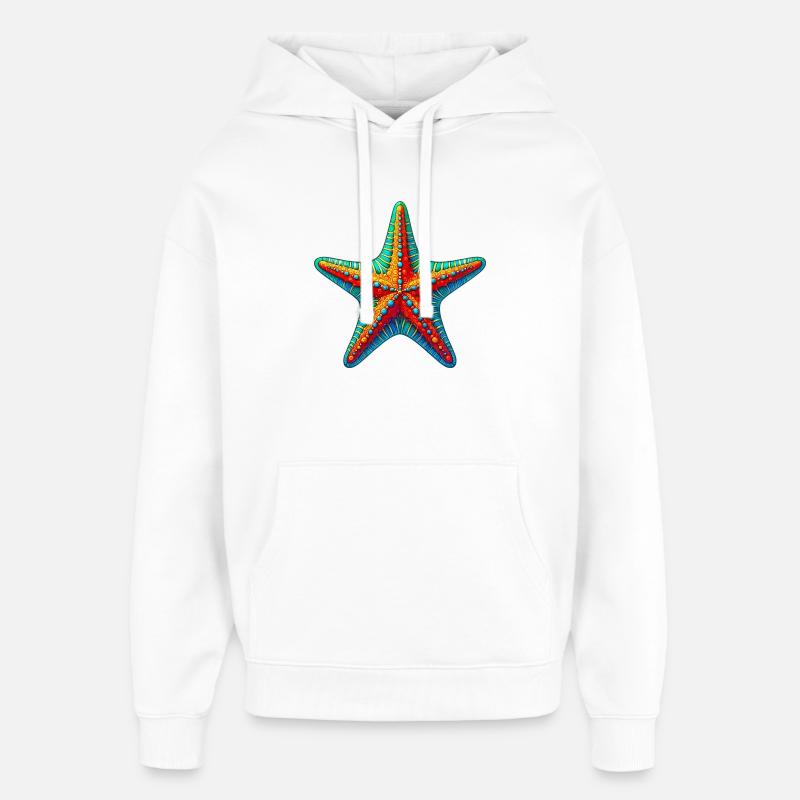 Étoile de mer - Sweat à capuche unisexe Stanley/Stella Oversized - blanc