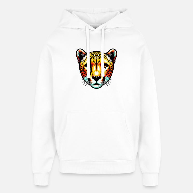 Guépard - Sweat à capuche unisexe Stanley/Stella Oversized - blanc