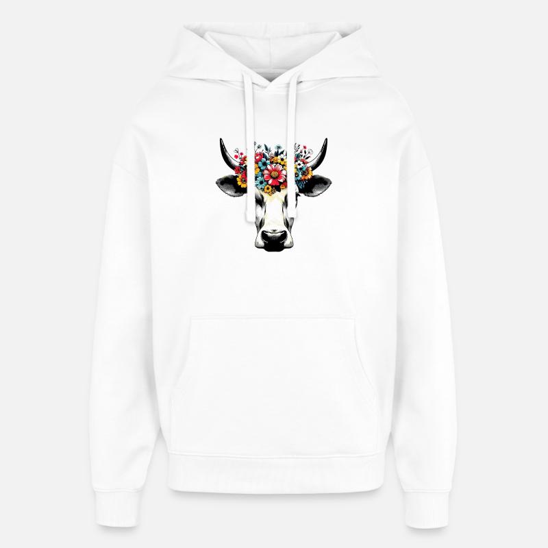 Vache - Sweat à capuche unisexe Stanley/Stella Oversized - blanc