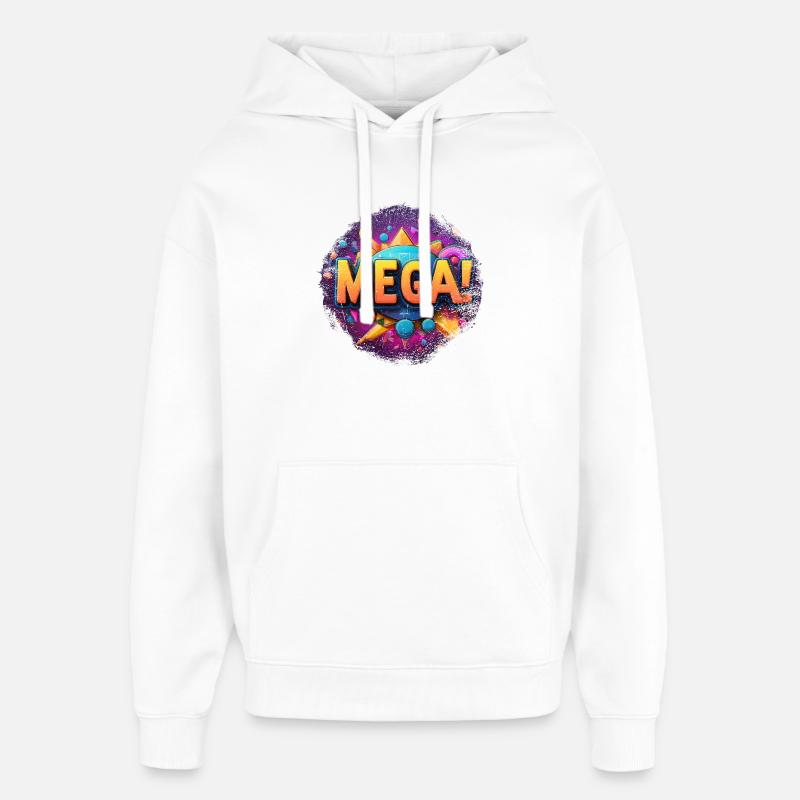 mega Text in 3D - Oversized Unisex Hoodie von Stanley/Stella - Weiß