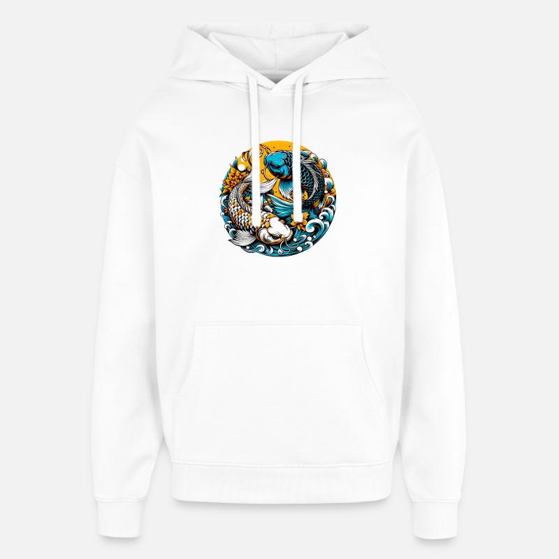 Carpe koï - Sweat à capuche unisexe Stanley/Stella Oversized - blanc
