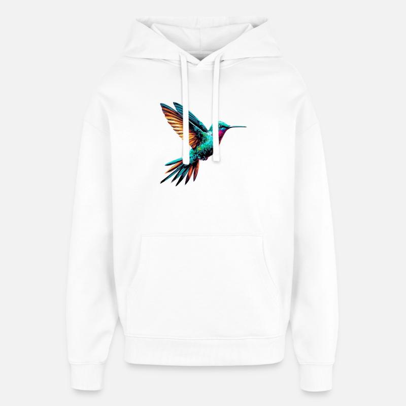 Kolibri - Oversized Unisex Hoodie von Stanley/Stella - Weiß
