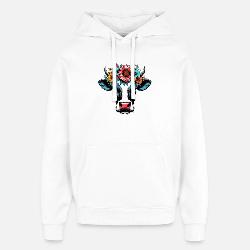 Vache - Sweat à capuche unisexe Stanley/Stella Oversized - blanc