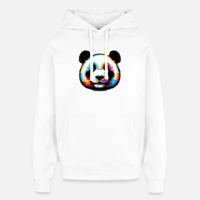 Panda - Sweat à capuche unisexe Stanley/Stella Oversized - blanc