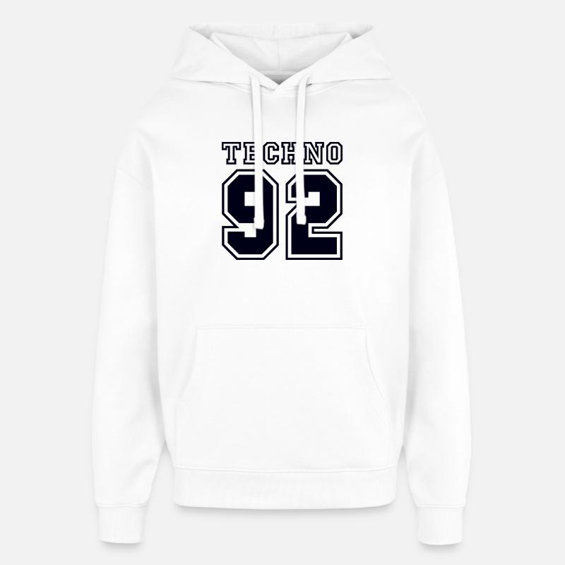 TECHNO 92 - Sweat à capuche unisexe Stanley/Stella Oversized - blanc