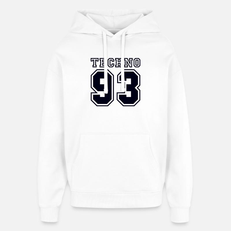 TECHNO 93 - Oversized Unisex Hoodie von Stanley/Stella - Weiß