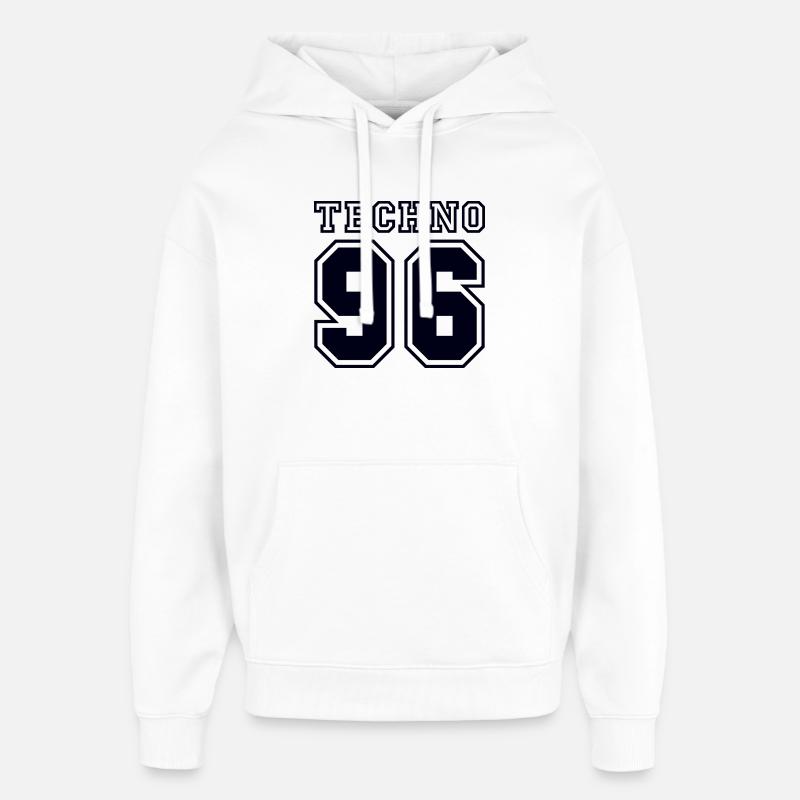 TECHNO 96 - Sweat à capuche unisexe Stanley/Stella Oversized - blanc