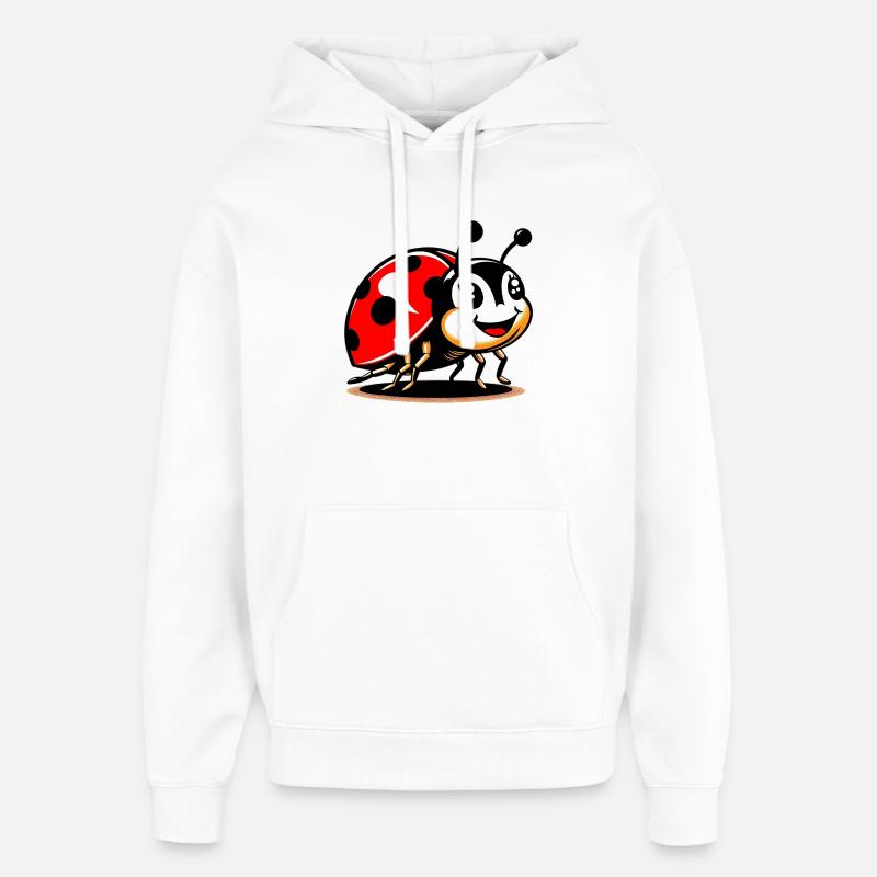 Coccinella - Stanley/Stella Oversized Felpa con cappuccio unisex - bianco