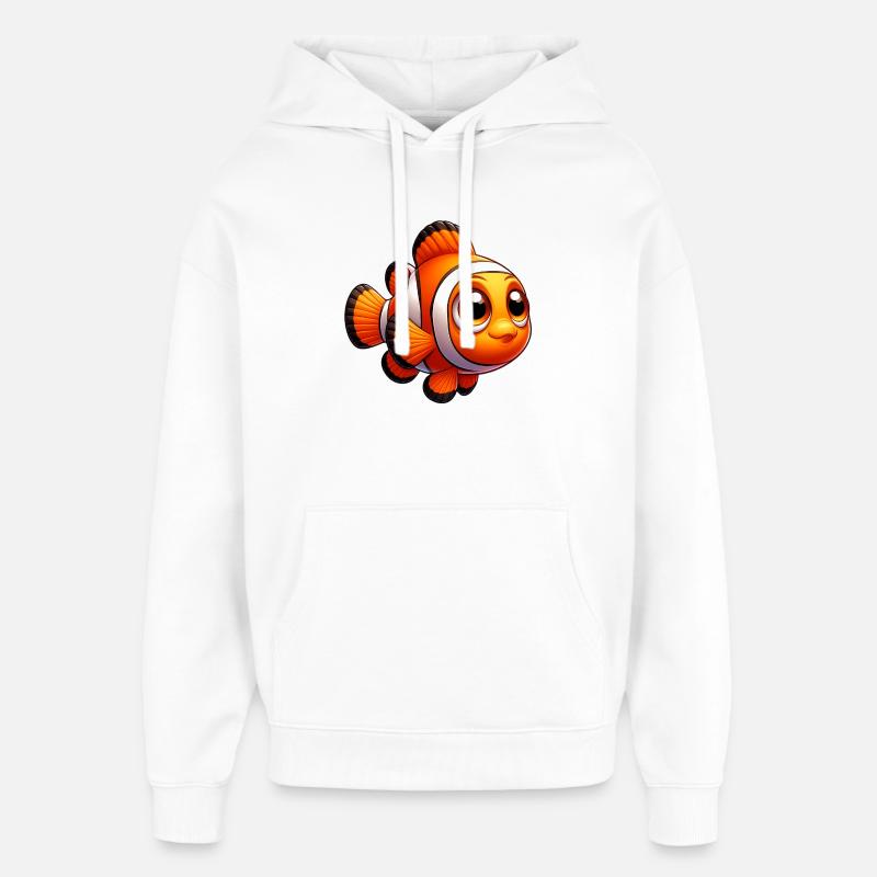 Poisson-clown - Sweat à capuche unisexe Stanley/Stella Oversized - blanc