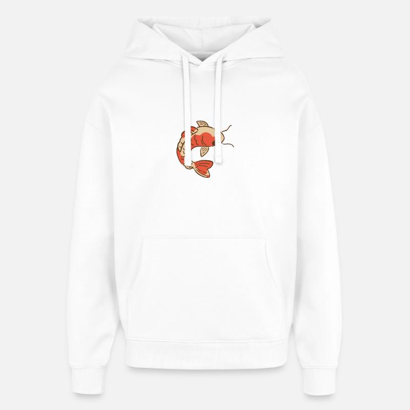 Carpe Koi élégante - Sweat à capuche unisexe Stanley/Stella Oversized - blanc