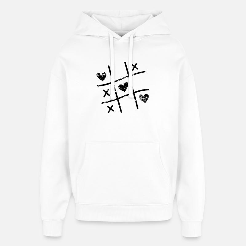 Saint-Valentin Saint-Valentin Saint-Valentin - Sweat à capuche unisexe Stanley/Stella Oversized - blanc