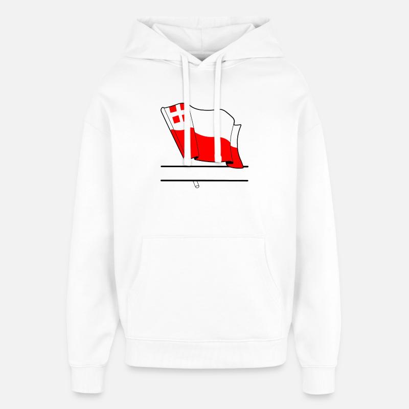 Drapeau Utrecht bandeau de texte - Sweat à capuche unisexe Stanley/Stella Oversized - blanc