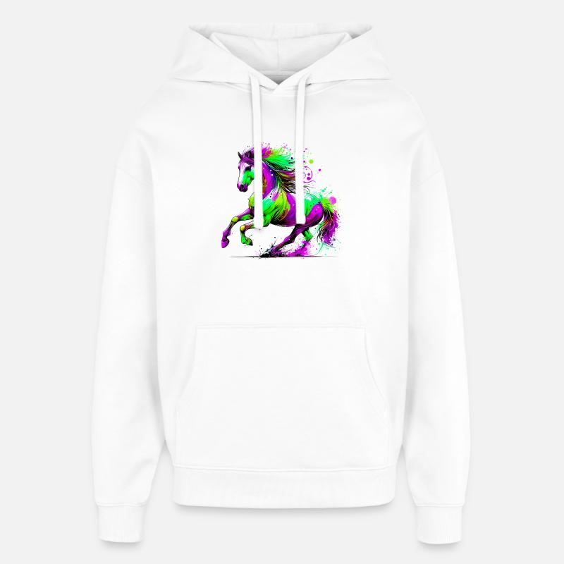 Cheval - Sweat à capuche unisexe Stanley/Stella Oversized - blanc