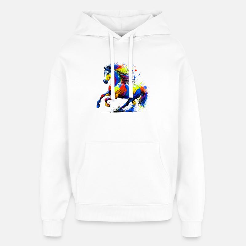 Cheval - Sweat à capuche unisexe Stanley/Stella Oversized - blanc