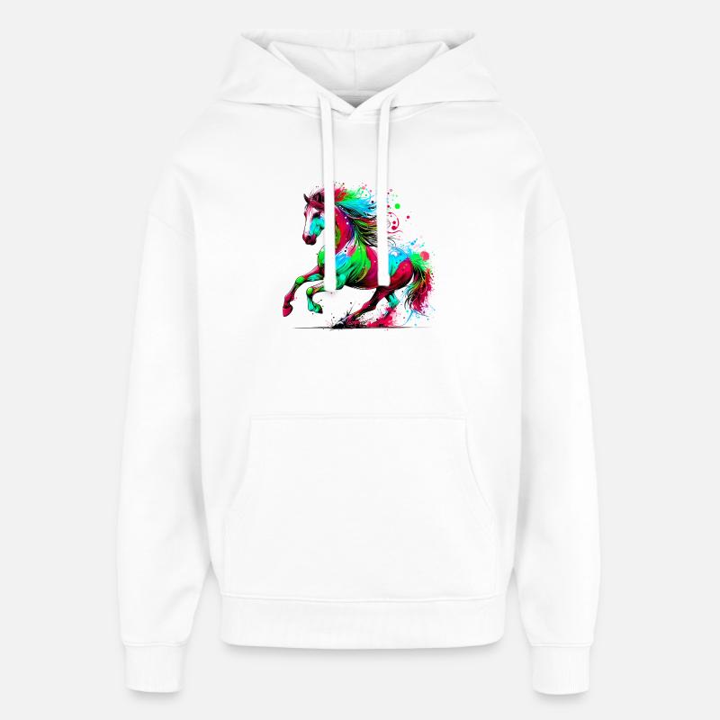 Cheval - Sweat à capuche unisexe Stanley/Stella Oversized - blanc