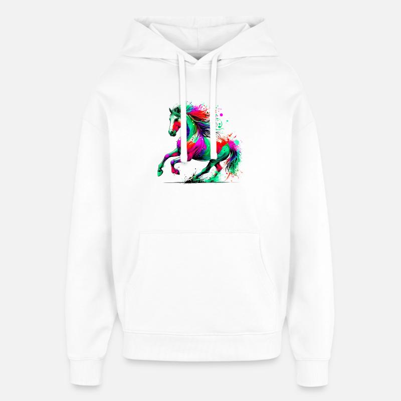 Cheval - Sweat à capuche unisexe Stanley/Stella Oversized - blanc