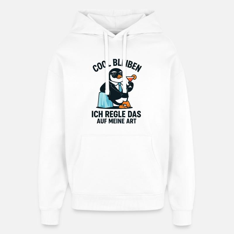 Costume cocktail Pingouin - Sweat à capuche unisexe Stanley/Stella Oversized - blanc